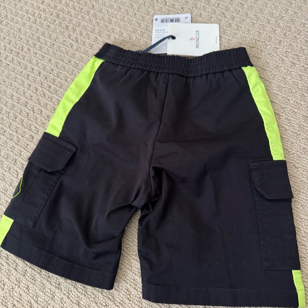 MONCLER junior boy's Bermuda shorts in black cotton Size 8A - Picture 5 of 5